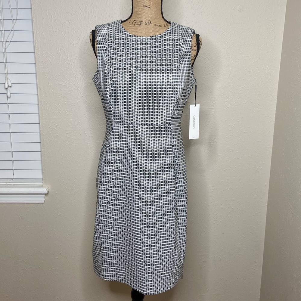 Calvin Klein Sleeveless Sheath Dress Size 12 Petite New With Tags